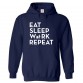 Eat Sleep Work Repeat Kids and Adults Pull Over Hoodie for Baby Boss Hardworking Workaholics